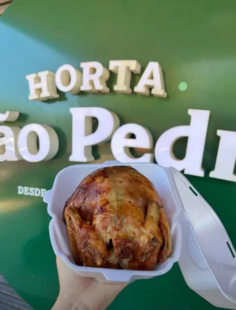 Frango assado na embalagem